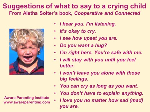what to say to a crying child